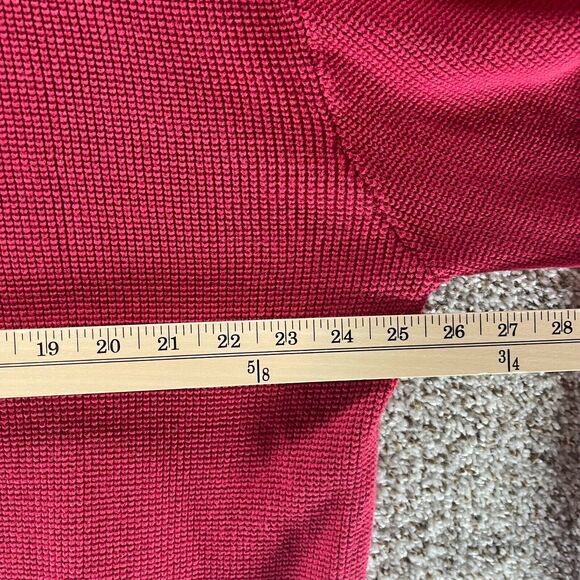 Vintage Orvis Sweater Mens Extra Large Red Quarter Zip Elbow Patches Waffle Knit - Picture 10 of 12